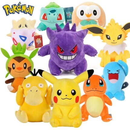 40 olika Pokémon-plyschfigurer (Pikachu, Gengar m.fl.). Kawaii gosedjur