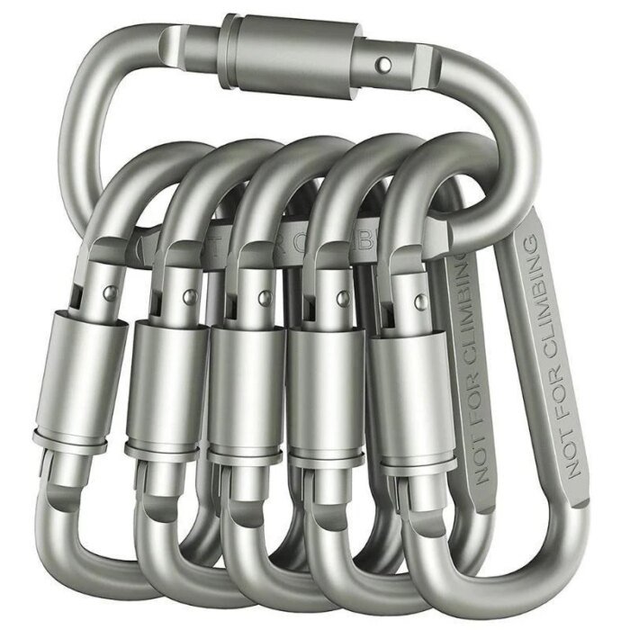 4–6-pack karbinhake-set – aluminium, för nycklar, camping och EDC - Bild 2