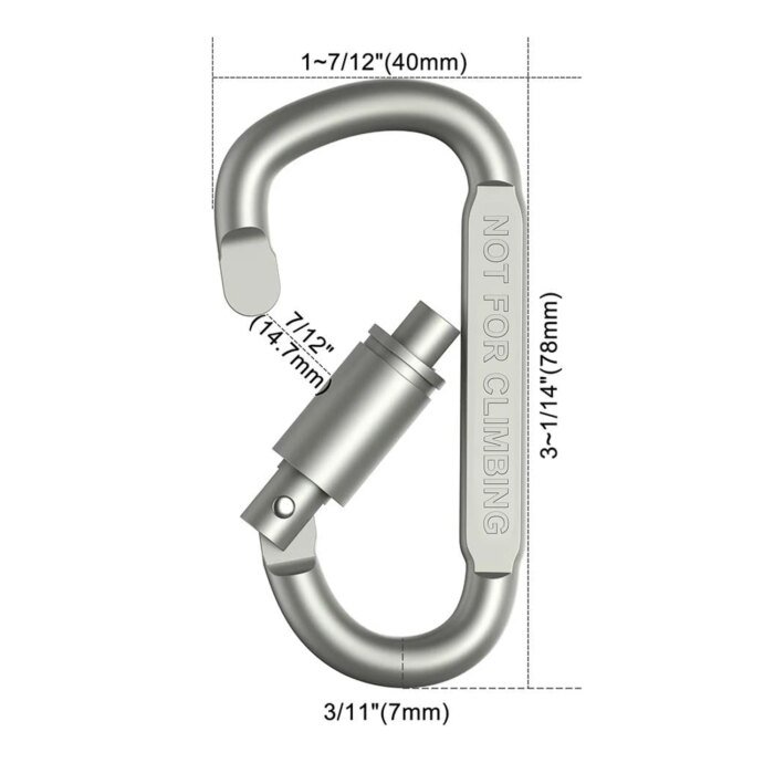 4–6-pack karbinhake-set – aluminium, för nycklar, camping och EDC - Bild 3