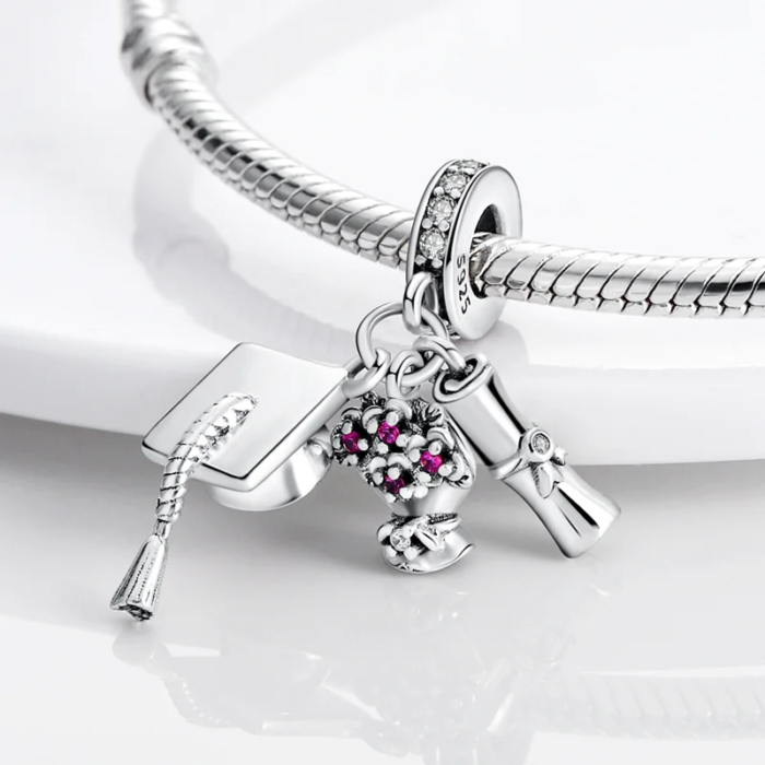 Rosa Fjäril och Lysande Eldfluga Silverberlock 925 - Bild 3