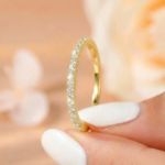 Glänsande Stackable Silverring 925 Sterling Med Zirkon