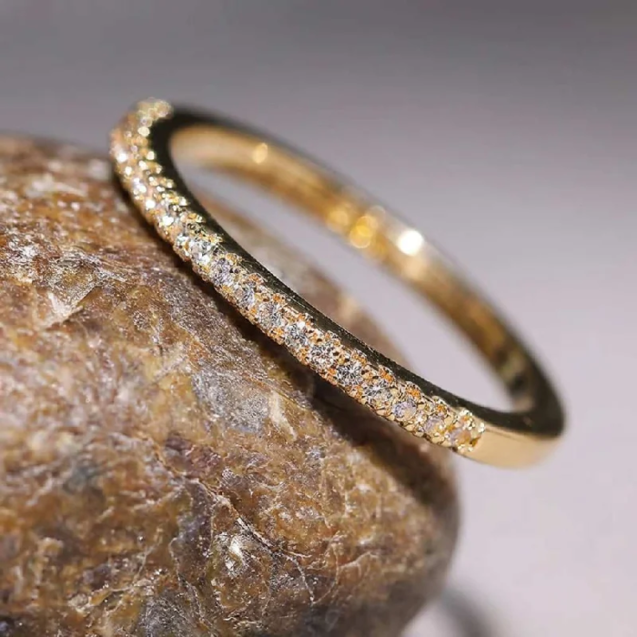 Glänsande Stackable Silverring 925 Sterling Med Zirkon - Bild 5
