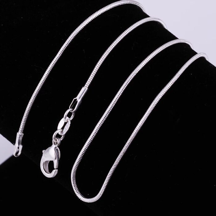10-pack grossistparti med 925 sterling silver ormkedjehalsband - Bild 4