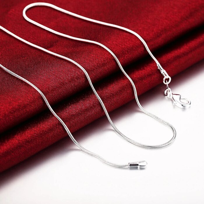 10-pack grossistparti med 925 sterling silver ormkedjehalsband - Bild 2