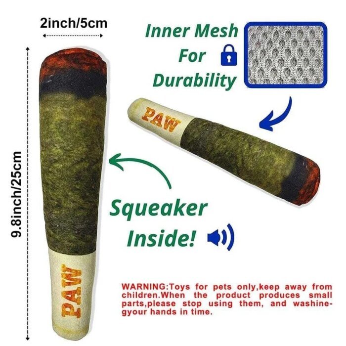 Interaktiv Piperande Hundleksak i Plysch Cigarrdesign - Bild 2