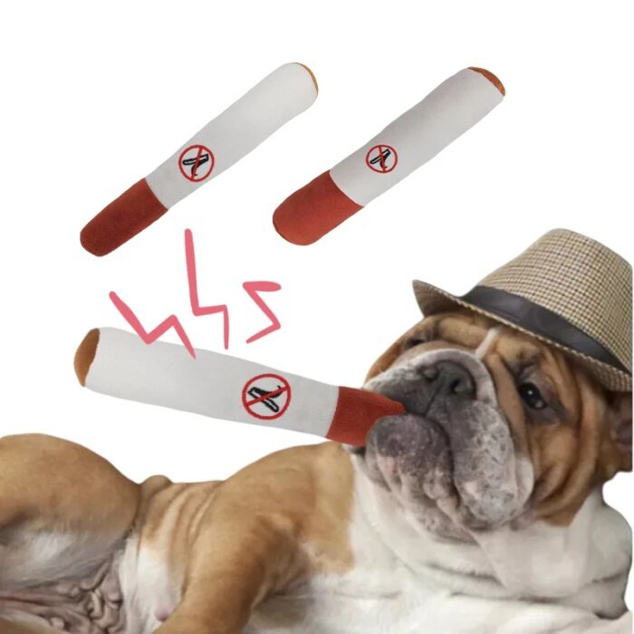 Interaktiv Piperande Hundleksak i Plysch Cigarrdesign - Bild 4