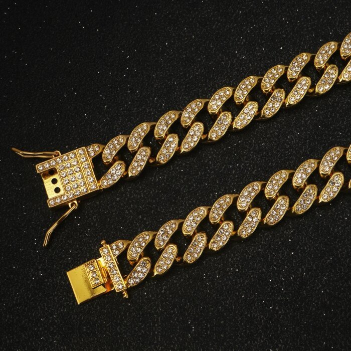 Hundkedja – diamant Cubansk halsband, promenadhalsband i metallkedja med design - Bild 4