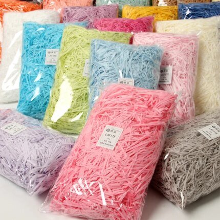 20/50 g flerfärgat strimlat krullpapper (crinkle paper)