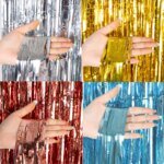 Metallisk tinsel-fransgardin (folie) – festbakgrund