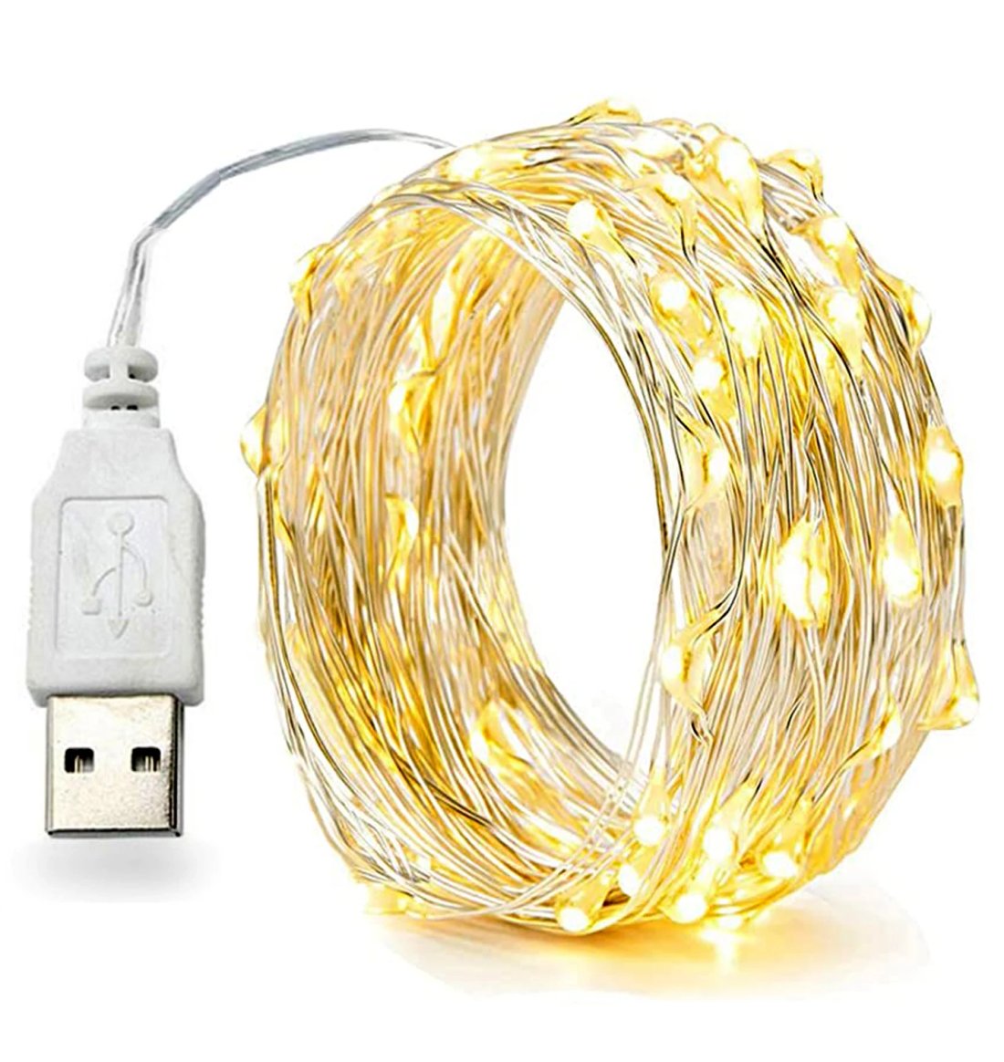 10 m / 30 m vattentät USB LED-ljusslinga i koppartråd