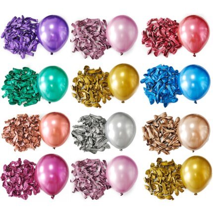 10-tums Metalliska Latexballonger – 10/30/50 st Kromballonger för Fest och Dekoration