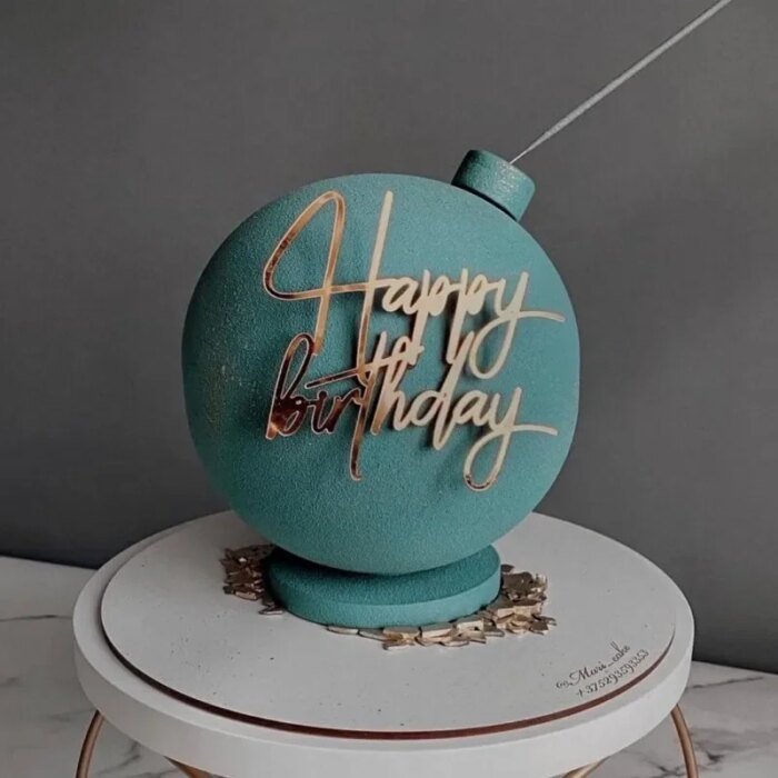 Ins Guld Happy Birthday Tårtdekoration - Bild 3