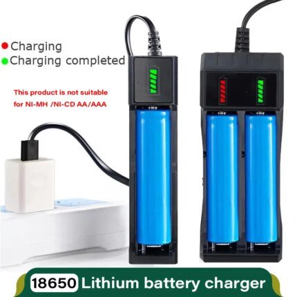 18650 Batteriladdare – 1/2/4 platser, USB-laddare för 3.7V uppladdningsbara litiumbatterier