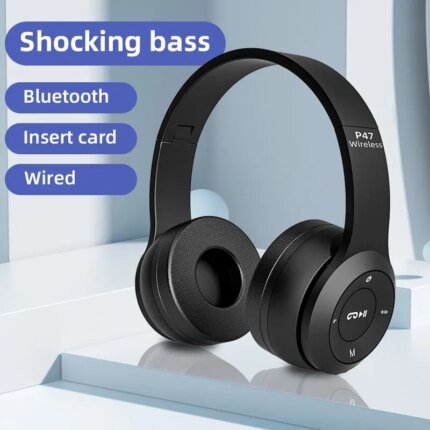 P47 Trådlösa Bluetooth-Hörlurar – Vikbara HiFi Stereohörlurar