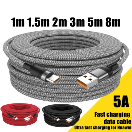 USB TYPE-C-kabel 5A supersnabb laddningskabel för iPhone 15/16/17