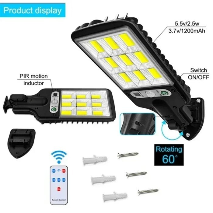 Kraftfull solcellslampa utomhus med LED & rörelsesensor - Bild 4