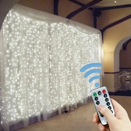 LED-ljusgardin med fjärrkontroll (3/4/6m) och USB – Magisk ljusslinga