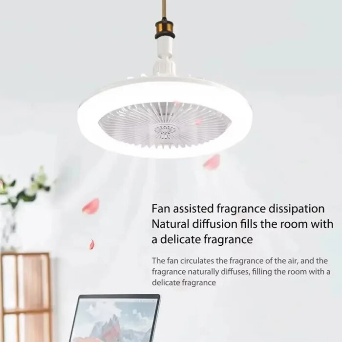 2-i-1 LED-takfläkt med lampa (E27) – Steglöst dimbar fläktlampa med 3 hastigheter - Bild 2