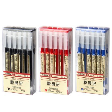 Japan fin spets penna – 0,35 mm svart/blå/röd gelpenna/ballpoint penna