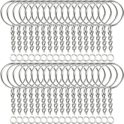 30 st silverpläterade metallnyckelringar