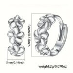 925 sterlingsilver örhängen – eleganta hoop-örhängen med kameliamönster - Bild 5