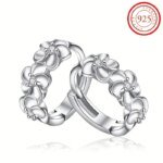 925 sterlingsilver örhängen – eleganta hoop-örhängen med kameliamönster