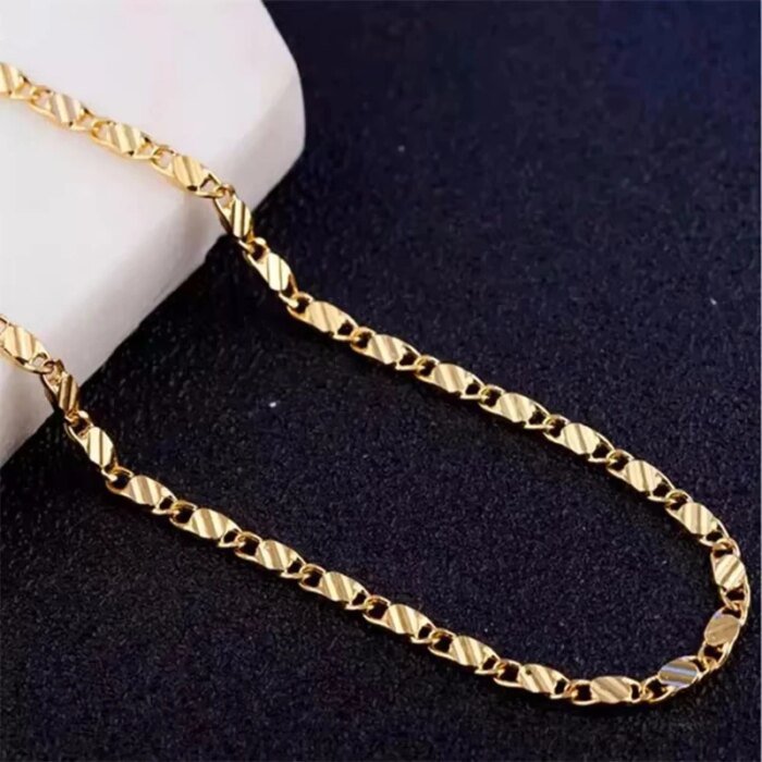 Modehalsband i 18K guld – 2 mm sidokedja - Bild 3