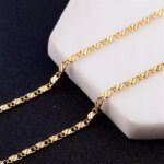 Modehalsband i 18K guld – 2 mm sidokedja - Bild 5