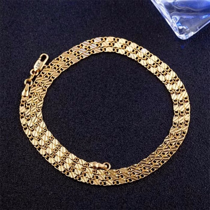 Modehalsband i 18K guld – 2 mm sidokedja - Bild 4