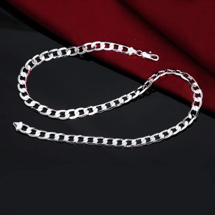 Bästsäljande 925 sterlingsilver halsband – 6 mm Cuban link kedja - Bild 2