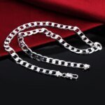 Bästsäljande 925 sterlingsilver halsband – 6 mm Cuban link kedja - Bild 3