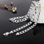 Bästsäljande 925 sterlingsilver halsband – 6 mm Cuban link kedja - Bild 4