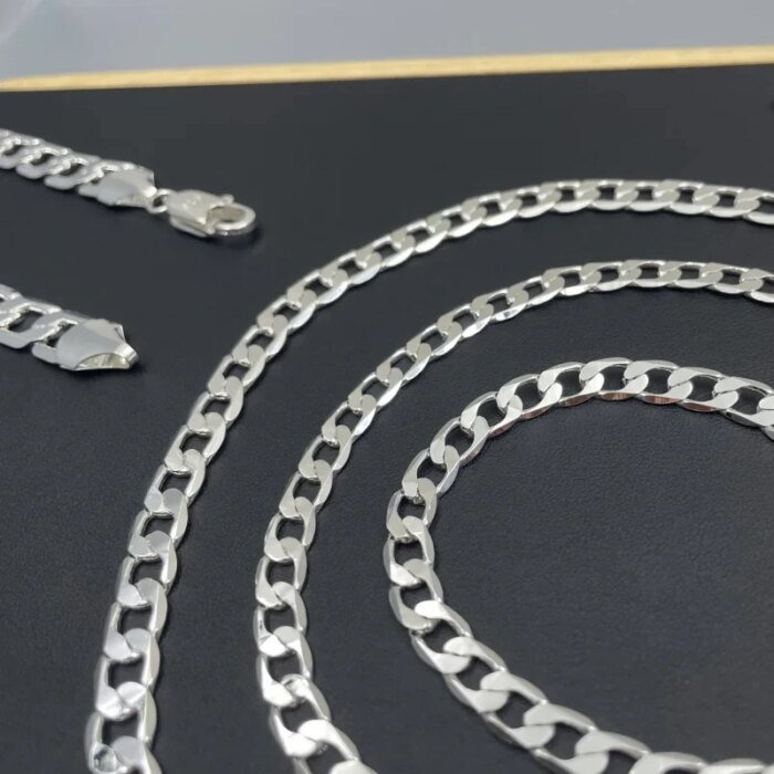 Herrhalsband i 925 sterlingsilver – face chain-kedja - Bild 2