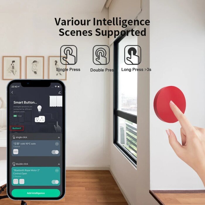 Tuya Zigbee smart trådlös knappbrytare – Smart Life, intelligent scenkoppling - Bild 3