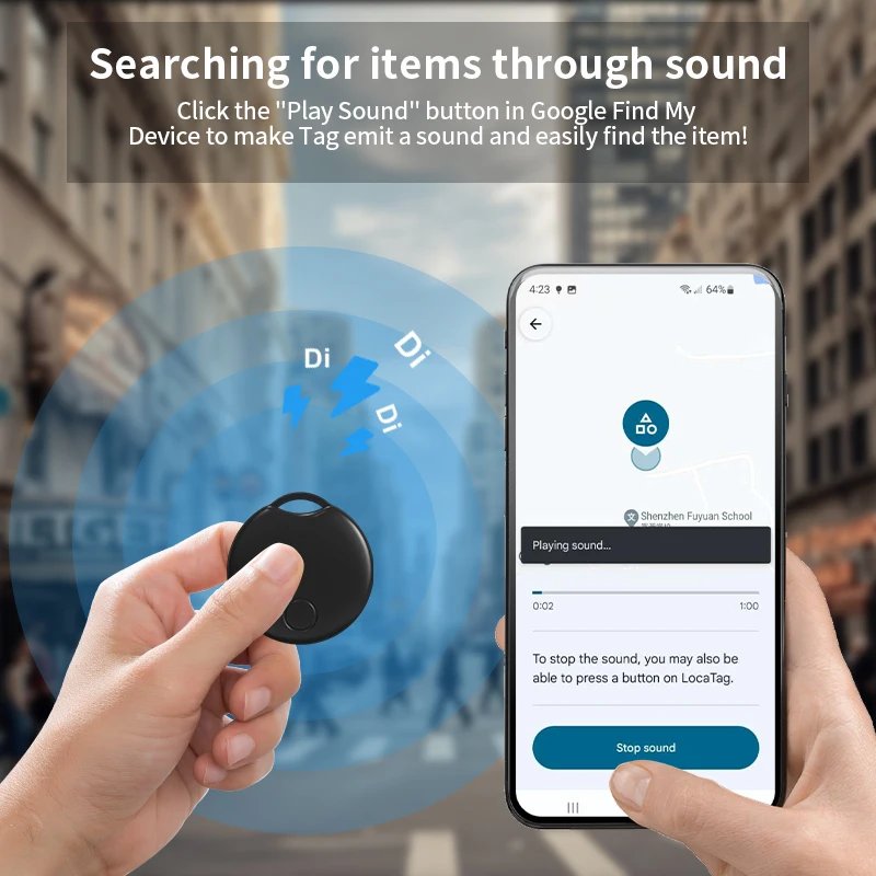 RSH Smart GPS-spårare för Android, Google-certifierad tagg för Googles Find Hub-app RSH Smart GPS-spårare för Android, Google-certifierad tagg för Googles Find Hub-app