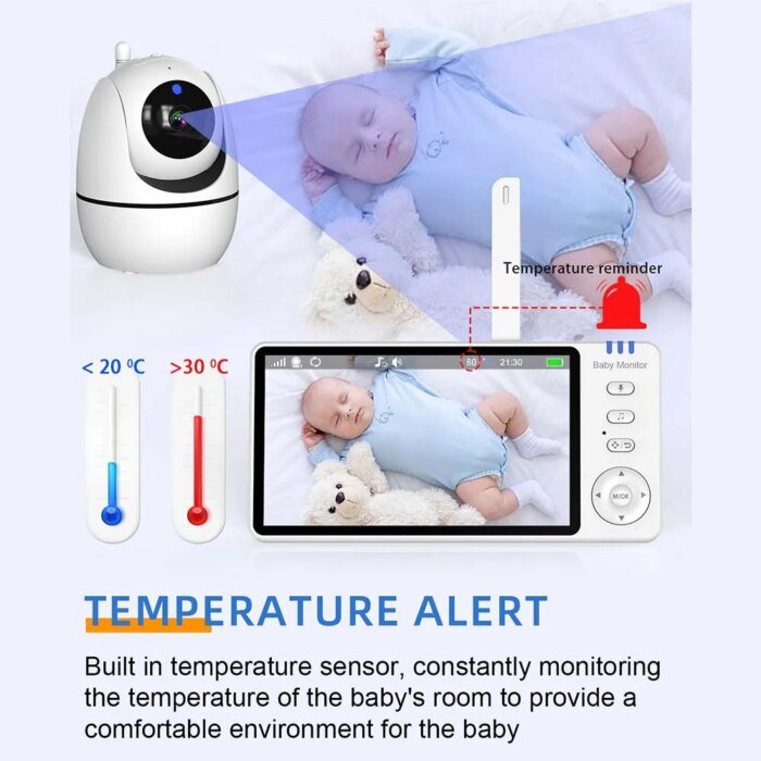 5-tums videobabymonitor med kamera - Bild 4