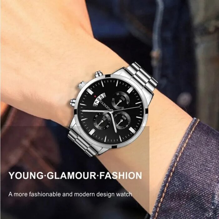 Lyxig Quartz-Herrklocka med Datumvisning – Elegant Businessklocka - Bild 4