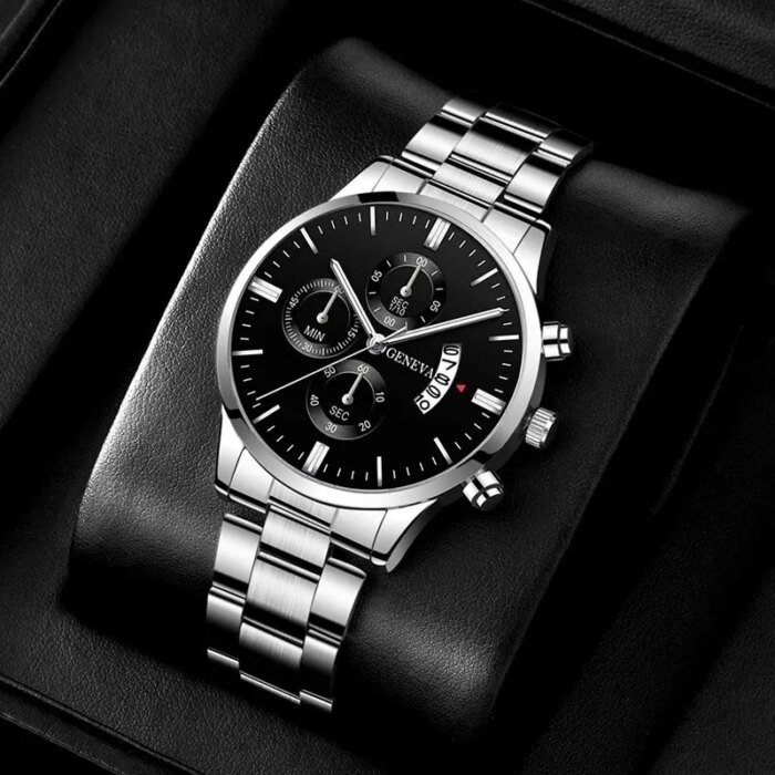 Lyxig Quartz-Herrklocka med Datumvisning – Elegant Businessklocka - Bild 3