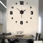 3D Kreativ Ramlös Väggklocka – Stor DIY-Klocka med Väggdekaler