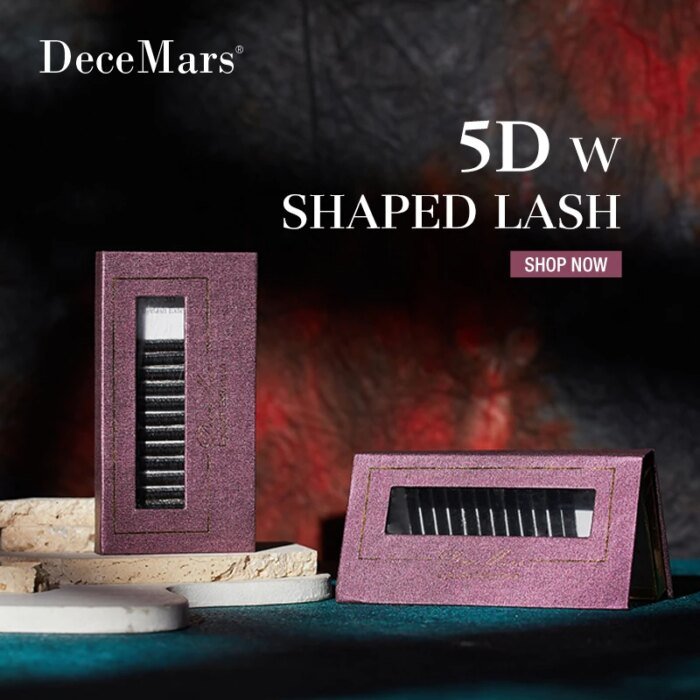 DeceMars 5D – W-formade ögonfransförlängningar (12 rader per bricka) - Bild 4