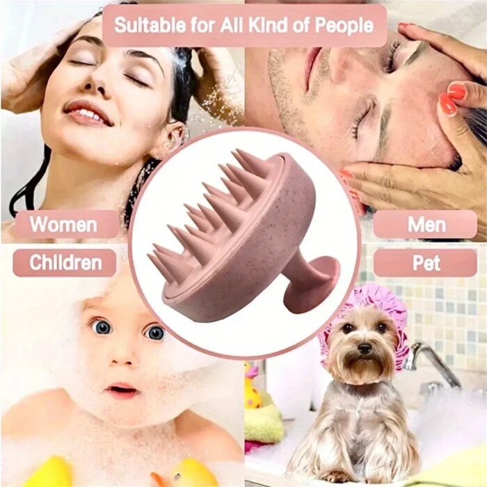 1 st silikon schampo- och massageborste – hårbottenmassagekam för dusch och hårtvätt - Bild 2