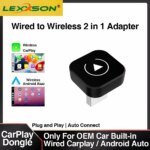 2-i-1 trådlös CarPlay-dongel – trådlös Android Auto-adapter AI Smart Box för bilar