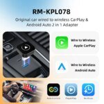 2-i-1 trådlös CarPlay-dongel – trådlös Android Auto-adapter AI Smart Box för bilar - Bild 2