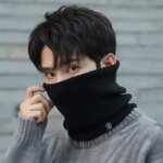 Stickad halsvärmare – sportscarf, mjuk och varm ansiktsmask/halsduk för kvinnor och män - Bild 3