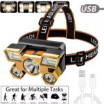 Uppladdningsbar pannlampa – kraftfull LED-huvudlampa för fiske, camping, jakt och vandring
