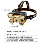Uppladdningsbar pannlampa – kraftfull LED-huvudlampa för fiske, camping, jakt och vandring - Bild 2