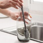 Silikon flask- och nappflaskborste – kopp- och glasrengöringsborste - Bild 3