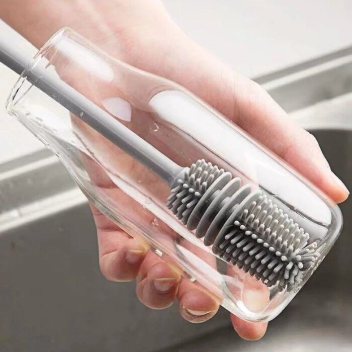 Silikon flask- och nappflaskborste – kopp- och glasrengöringsborste - Bild 2
