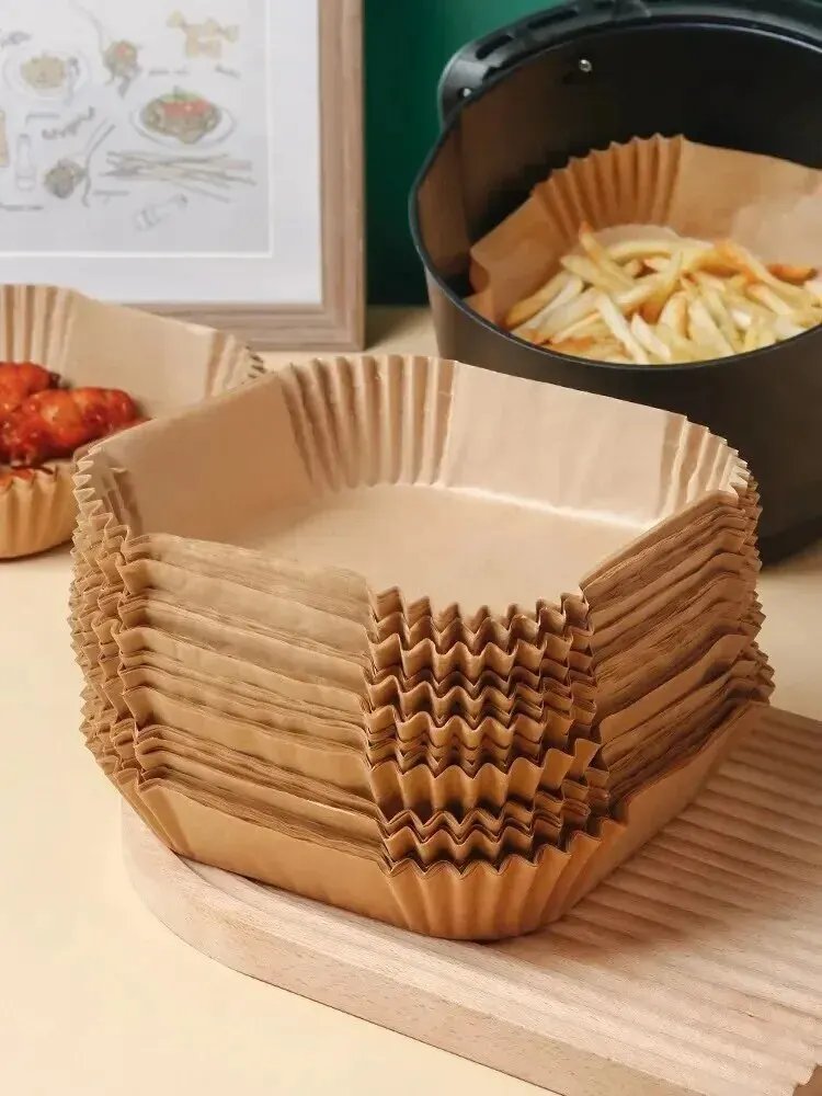 50 st engångspapper för airfryer – non-stick bakpapper