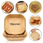 50 st engångspapper för airfryer – non-stick bakpapper